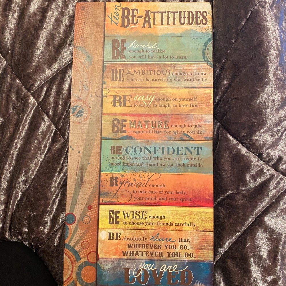 Teen Be-Attitudes Hanging Sign